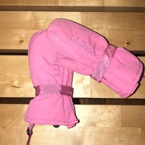 LL Bean Kid Mittens pink 12-24 months Thinsulate!